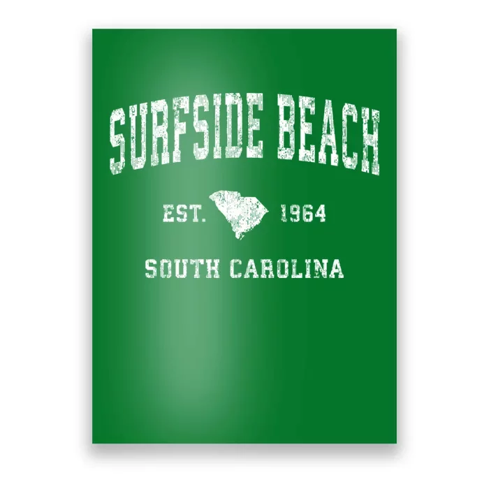 Surfside Beach South Carolina Sc Vintage Established Athletic Sports Poster