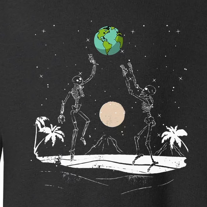 Summer Beach Skeletons Volleyball Earth Space Cosmos Indie Toddler Sweatshirt