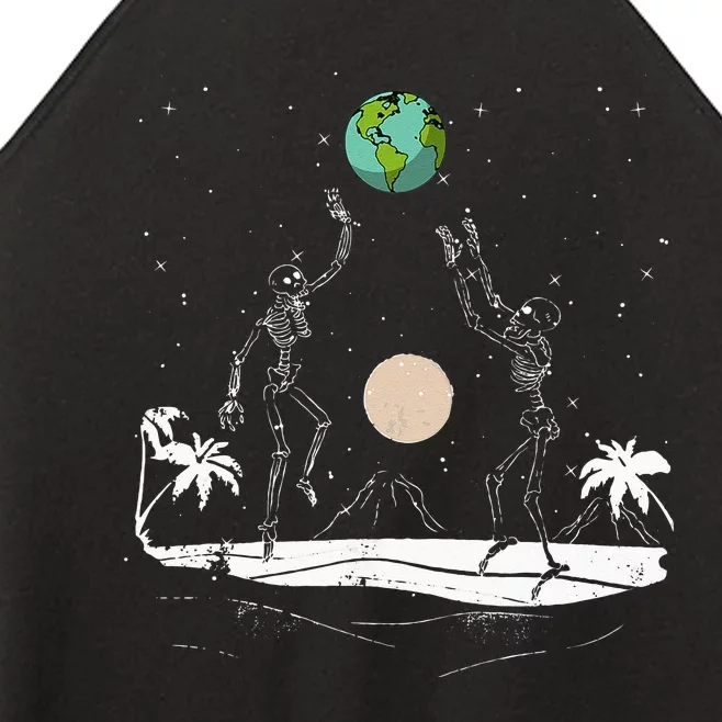 Summer Beach Skeletons Volleyball Earth Space Cosmos Indie Women’s Perfect Tri Rocker Tank