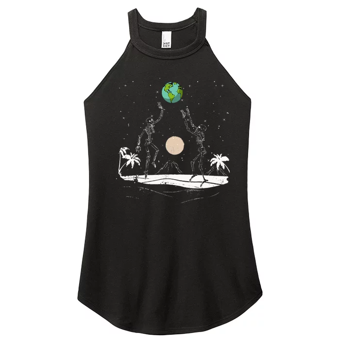 Summer Beach Skeletons Volleyball Earth Space Cosmos Indie Women’s Perfect Tri Rocker Tank