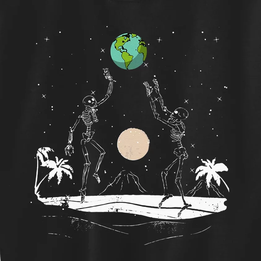 Summer Beach Skeletons Volleyball Earth Space Cosmos Indie Kids Sweatshirt