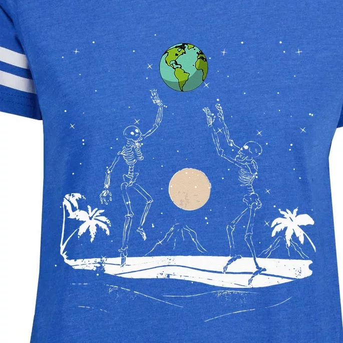 Summer Beach Skeletons Volleyball Earth Space Cosmos Indie Enza Ladies Jersey Football T-Shirt