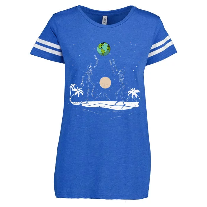 Summer Beach Skeletons Volleyball Earth Space Cosmos Indie Enza Ladies Jersey Football T-Shirt