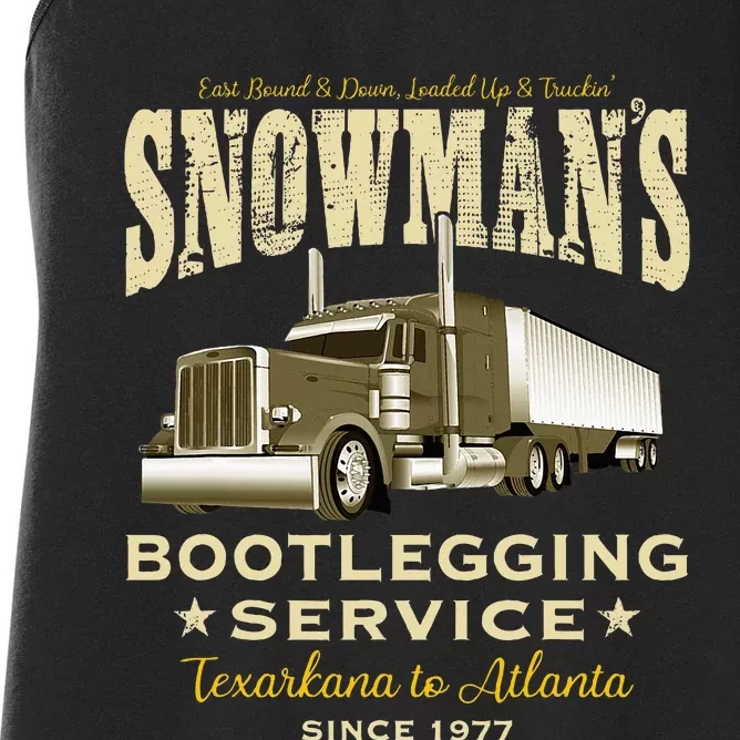 SnowmanS Bootlegging Service Women's Racerback Tank