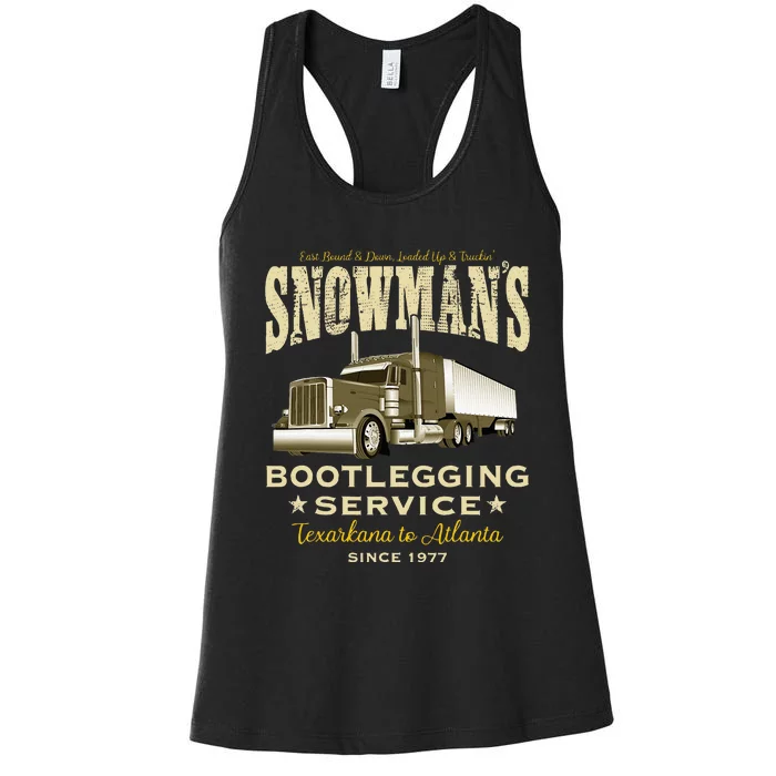 SnowmanS Bootlegging Service Women's Racerback Tank