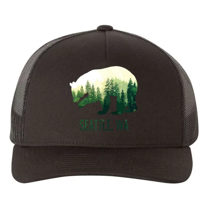 Seattle Bear State Of Washington Pacific Nw Wildlife Yupoong Adult 5-Panel Trucker Hat