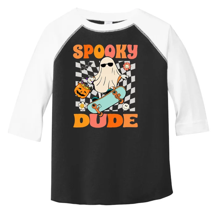 Skateboard Boo Spooky Jack O Lantern Halloween Costumes Toddler Fine Jersey T-Shirt