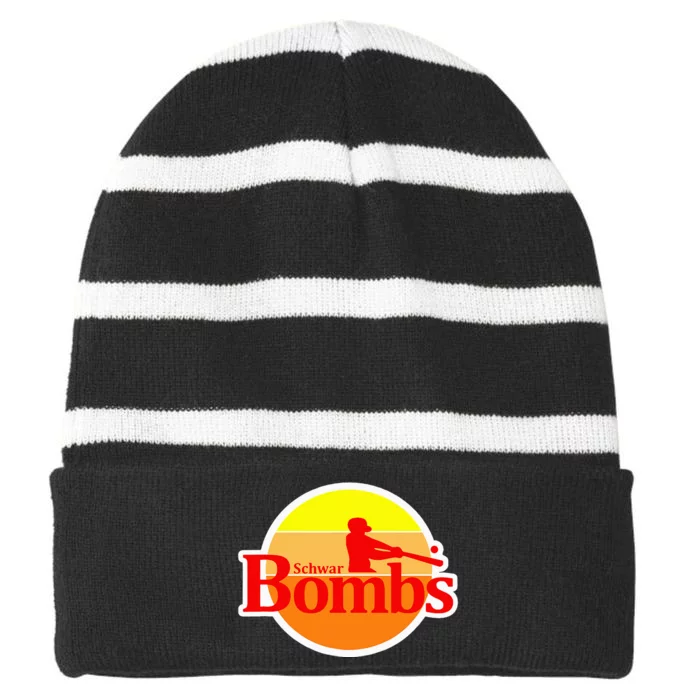 Schwar Bombs Striped Beanie with Solid Band