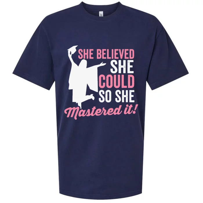 She Believed She Could So She Mastered It Graduation Sueded Cloud Jersey T-Shirt