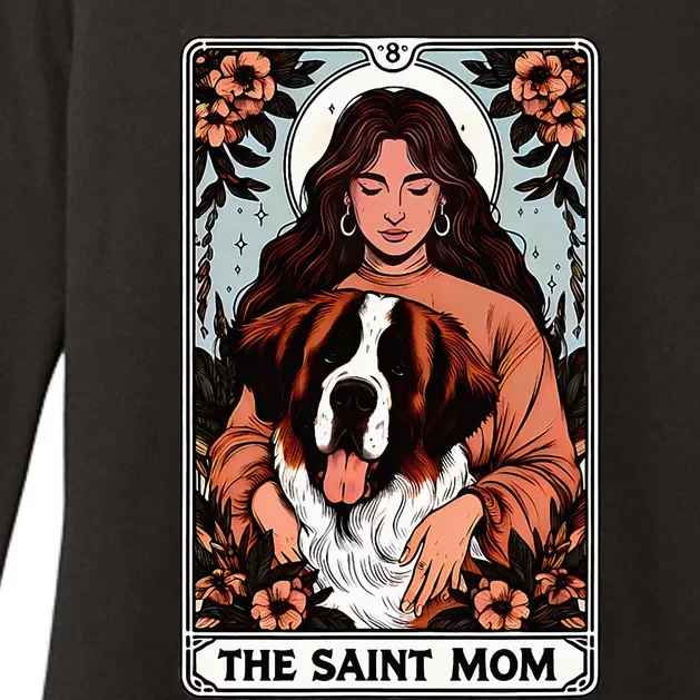 Saint Bernard St. Bernard Dog Mom Tarot Card Womens CVC Long Sleeve Shirt