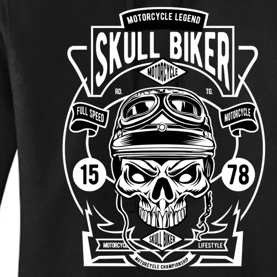 Skull Biker Women's Pullover Hoodie