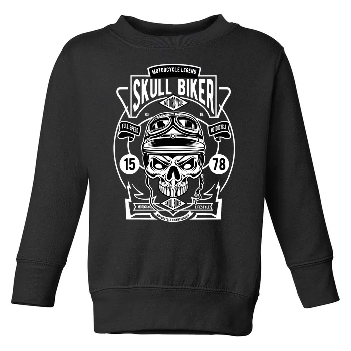 Skull Biker Toddler Sweatshirt