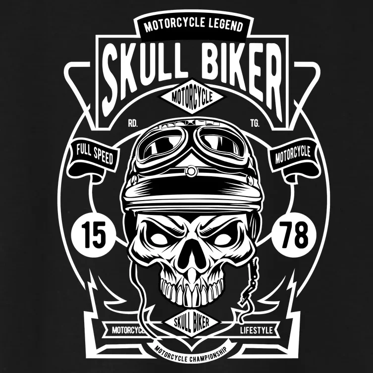 Skull Biker Women's Crop Top Tee