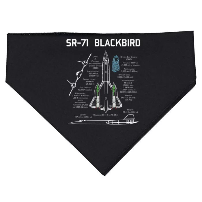 SR71 Blackbird SpecsSR71 Blackbird Premium USA-Made Doggie Bandana