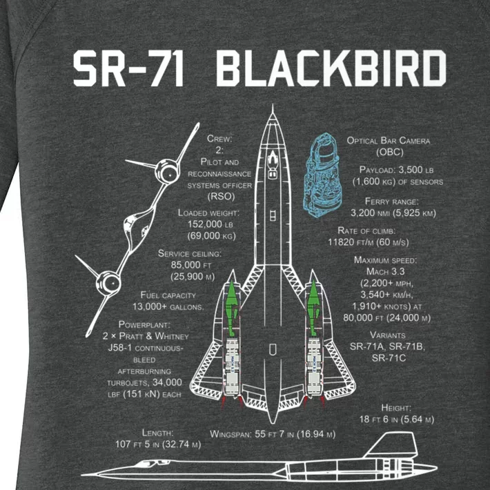 SR71 Blackbird SpecsSR71 Blackbird Premium Women's Perfect Tri Tunic Long Sleeve Shirt