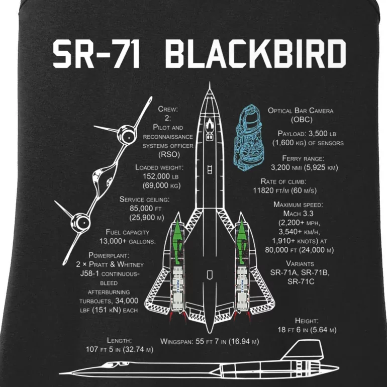 SR71 Blackbird SpecsSR71 Blackbird Premium Ladies Essential Tank