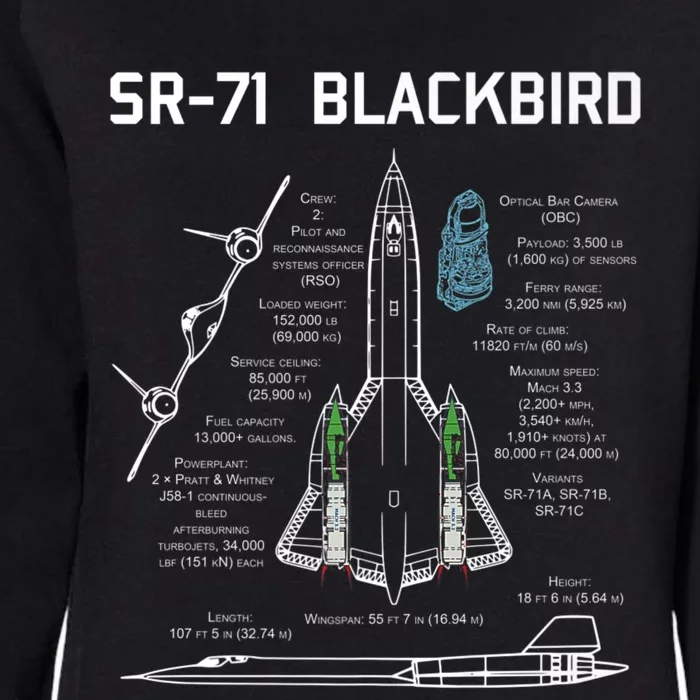 SR71 Blackbird SpecsSR71 Blackbird Premium Womens California Wash Sweatshirt