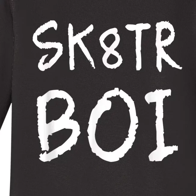 Skater Boi Sk8tr Boy For Skateboard Riders Baby Long Sleeve Bodysuit