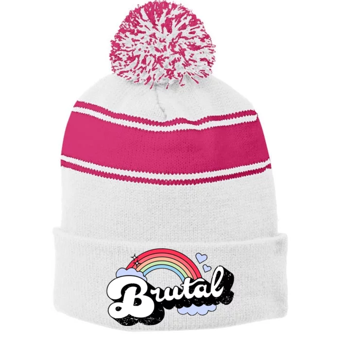 Smosh Brutal Stripe Pom Pom Beanie