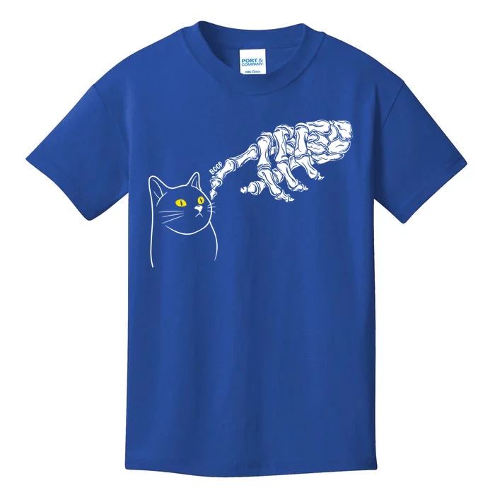 Spooky Boop Skeleton Hand Touch Nose Cat Halloween Costume Gift Kids T-Shirt