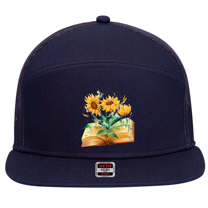 Sunflower Book 7 Panel Mesh Trucker Snapback Hat