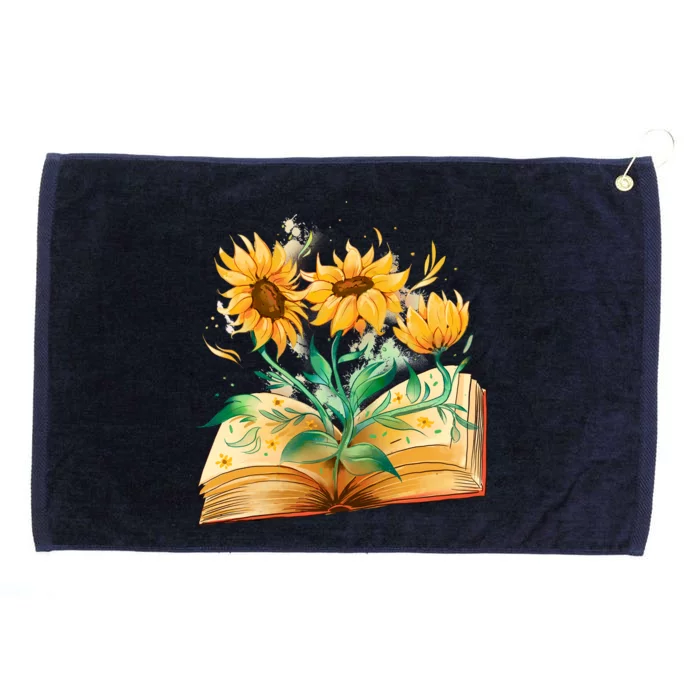 Sunflower Book Grommeted Golf Towel