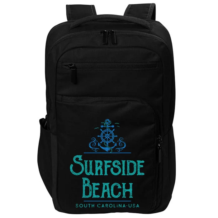 Surfside Beach South Carolina Nautical Design Impact Tech Backpack