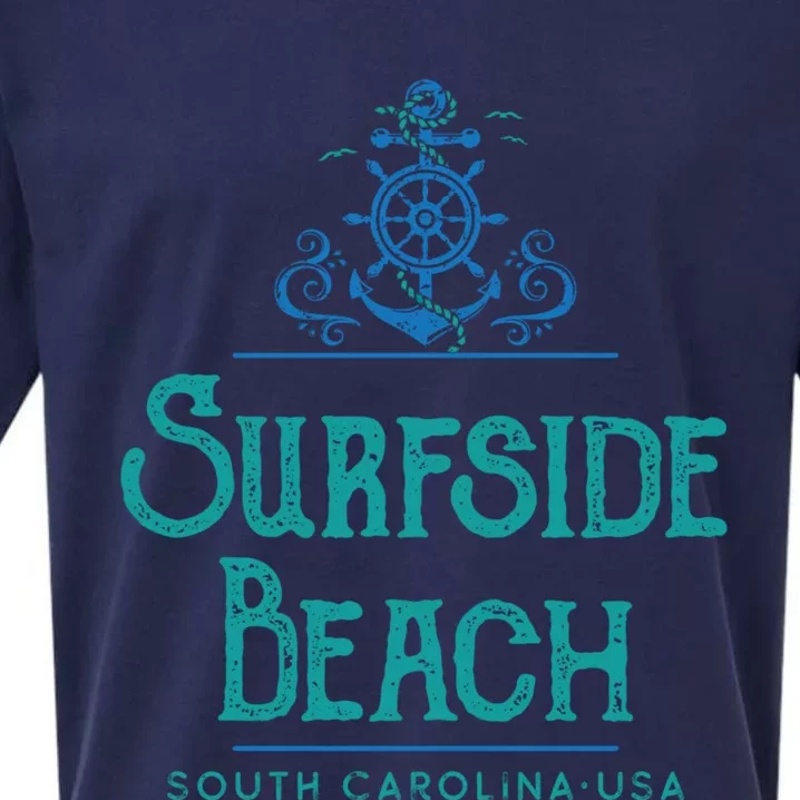 Surfside Beach South Carolina Nautical Design Sueded Cloud Jersey T-Shirt