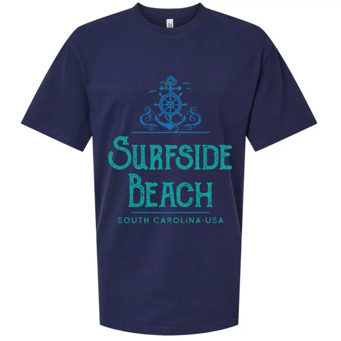 Surfside Beach South Carolina Nautical Design Sueded Cloud Jersey T-Shirt