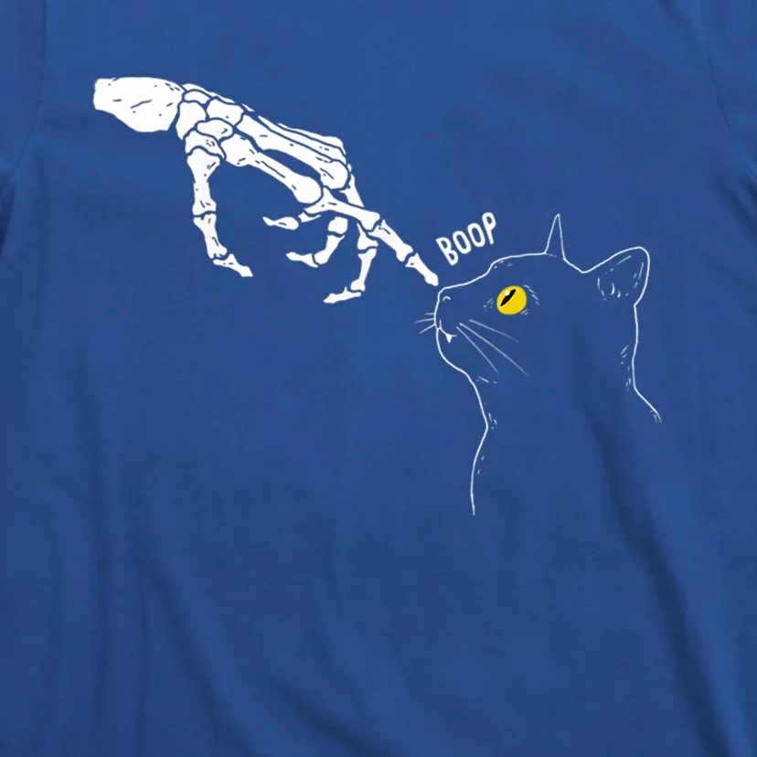 Spooky Boop Skeleton Hand Touch Nose Cat Halloween Costume Gift T-Shirt