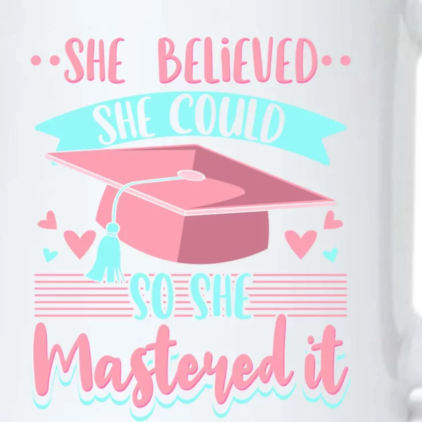 She Believed She Could So She Mastered It Masters Degree Gift Black Color Changing Mug