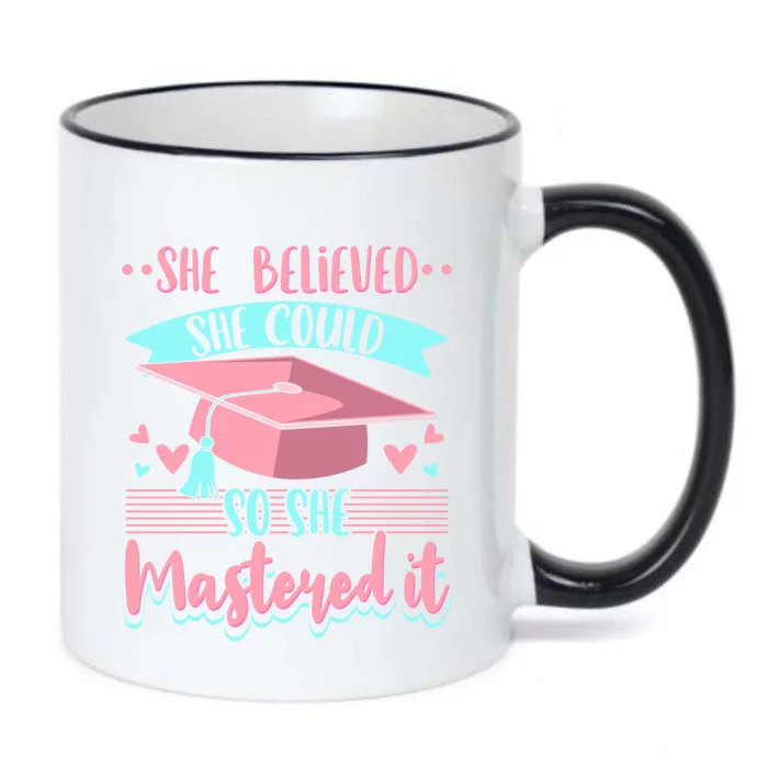 She Believed She Could So She Mastered It Masters Degree Gift Black Color Changing Mug