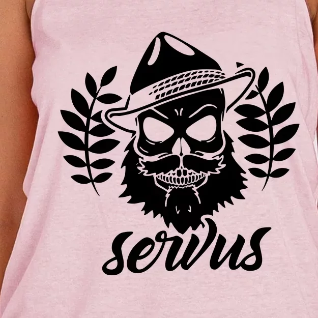 Servus Bavaria Skull Women's Knotted Racerback Tank