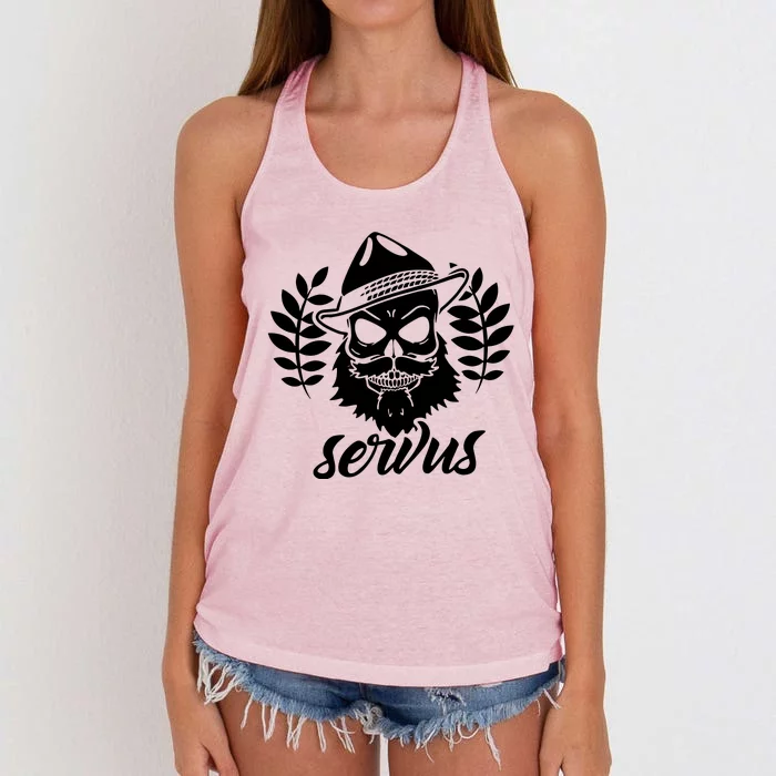 Servus Bavaria Skull Women's Knotted Racerback Tank