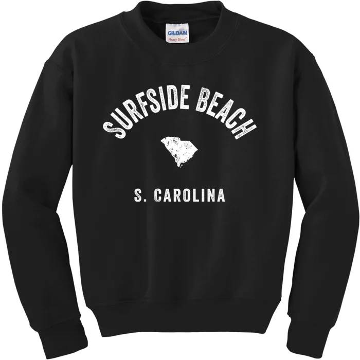 Surfside Beach South Carolina Sc Vintage 70s Athletic Sports Kids Sweatshirt