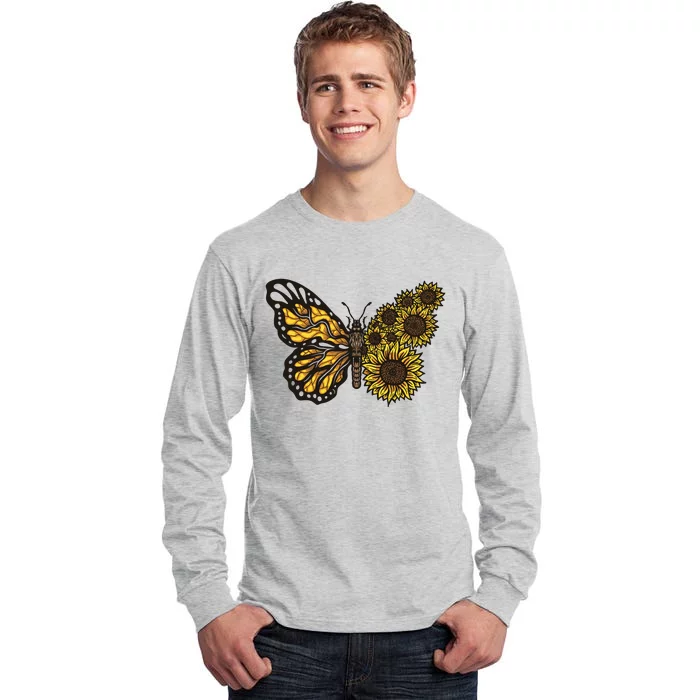 Sunflower Butterfly Tall Long Sleeve T-Shirt