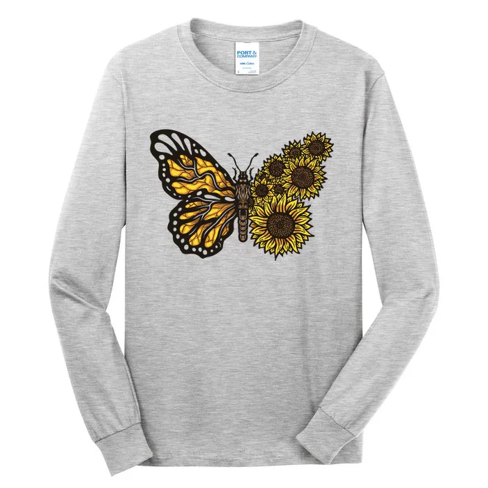 Sunflower Butterfly Tall Long Sleeve T-Shirt