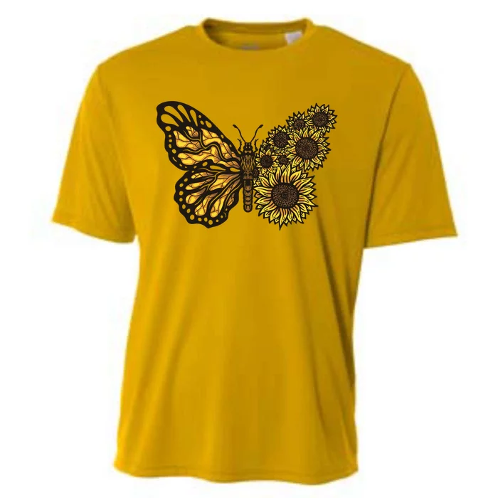 Sunflower Butterfly Cooling Performance Crew T-Shirt