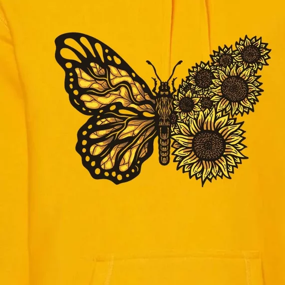 Sunflower Butterfly Premium Hoodie