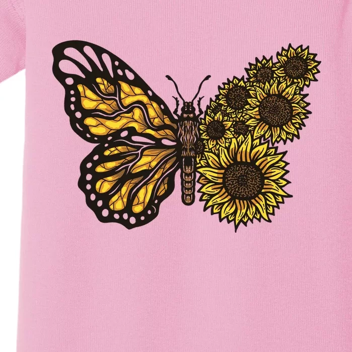 Sunflower Butterfly Baby Bodysuit