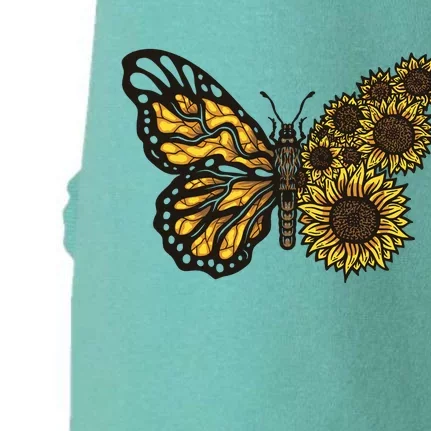 Sunflower Butterfly Doggie 3-End Fleece Hoodie