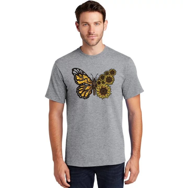 Sunflower Butterfly Tall T-Shirt