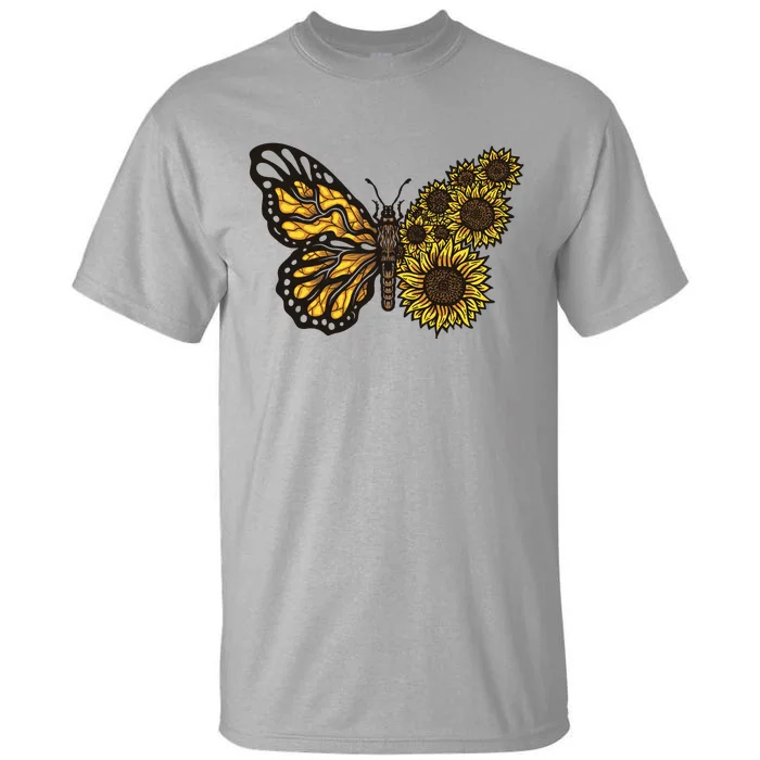 Sunflower Butterfly Tall T-Shirt