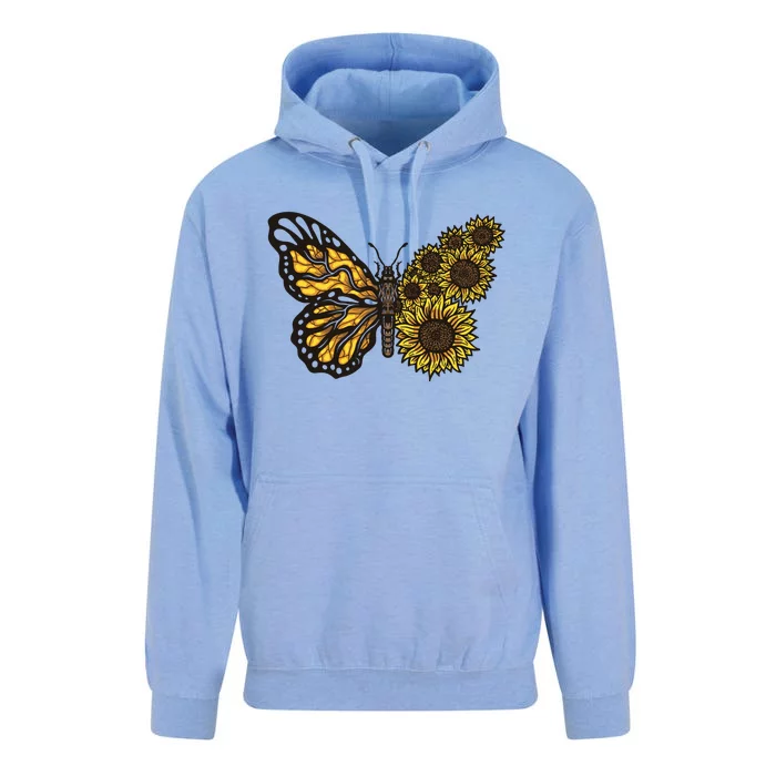 Sunflower Butterfly Unisex Surf Hoodie