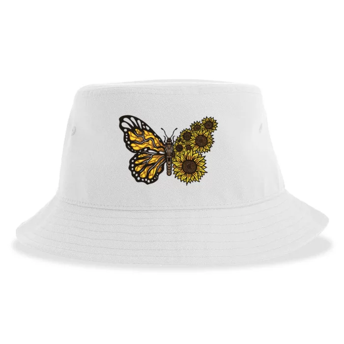 Sunflower Butterfly Sustainable Bucket Hat