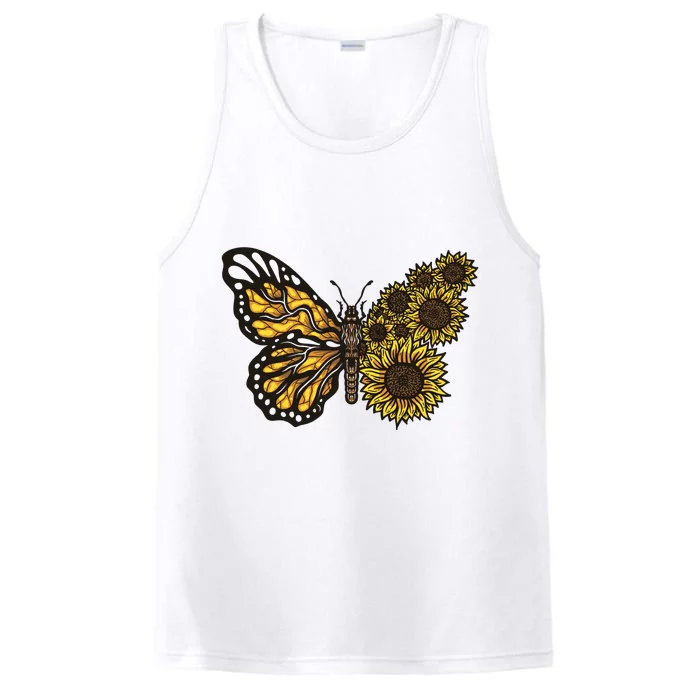 Sunflower Butterfly Performance Tank