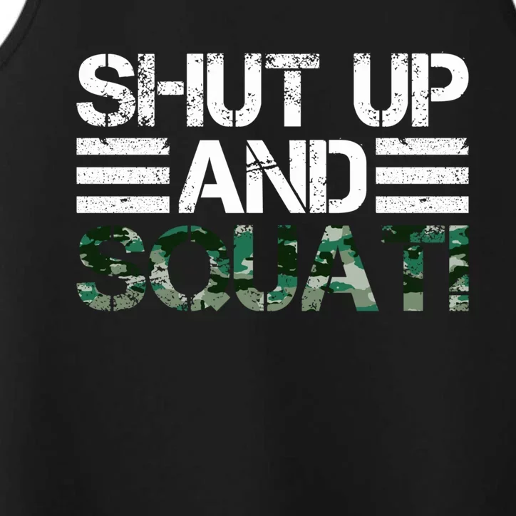 Squat Bodybuilders Shut Up And Squat Gym Rats Shut And Squat Gift Performance Tank