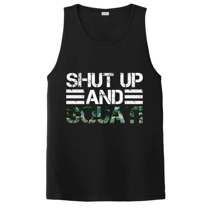 Squat Bodybuilders Shut Up And Squat Gym Rats Shut And Squat Gift Performance Tank