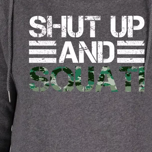 Squat Bodybuilders Shut Up And Squat Gym Rats Shut And Squat Gift Womens Funnel Neck Pullover Hood