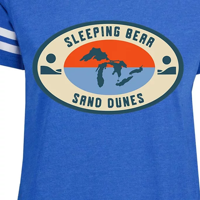 Sleeping Bear Sand Dunes Michigan Michigander Great Lakes Enza Ladies Jersey Football T-Shirt